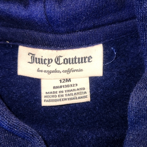 Juicy Couture 2 Pc Baby Girls Hoodie SweatSuit Size 12 Months - Picture 3 of 5